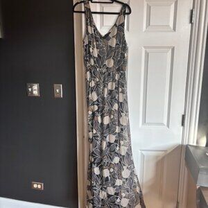 Ella Moss Black Print Maxi Dress Size M